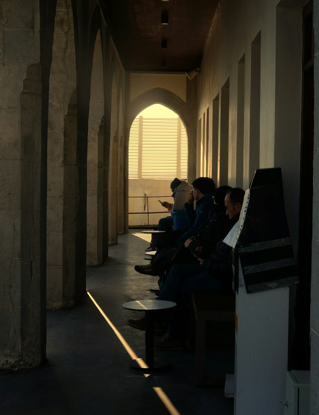 person meditating in quiet room