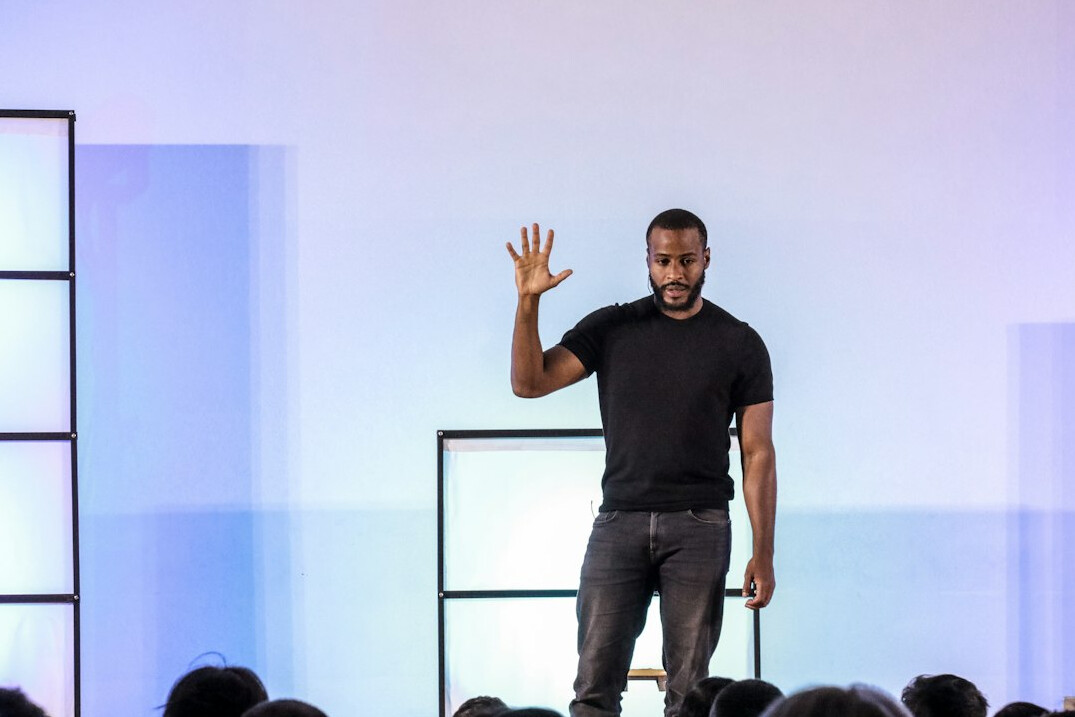 person giving speech